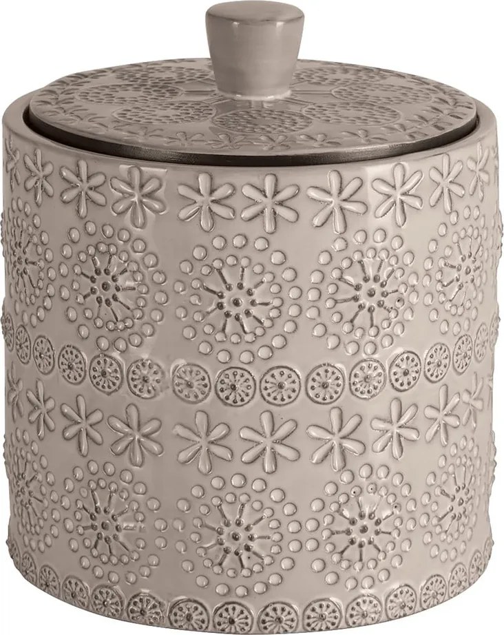 Béžový porcelánový kúpeľňový organizér na vatové tampóny Relief – Spirella