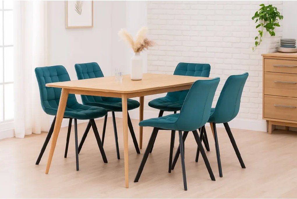 Noela Zamatová jedálenská stolička BELLA tyrkysová