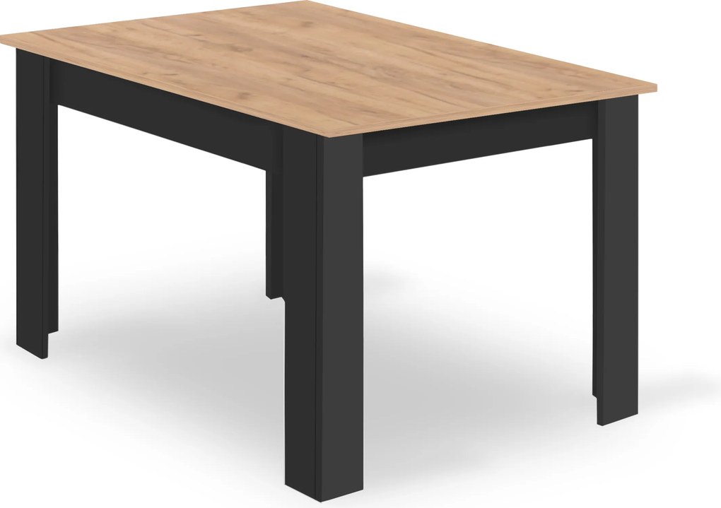 Jedálenská zostava Stôl 120x80 Craft + Čierny Stolička TURIN - béžový zamat / čierne nohy x 4