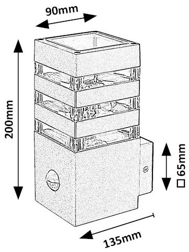 Rabalux 77025- Vonkajšie nástenné svietidlo so senzorom ANKARA 1xE27/12W/230V IP44