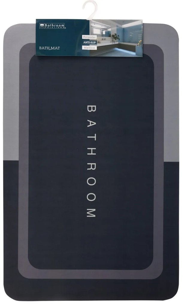 Predložka do kúpeľne Bathroom, 50x80 cm, sivá/čierna