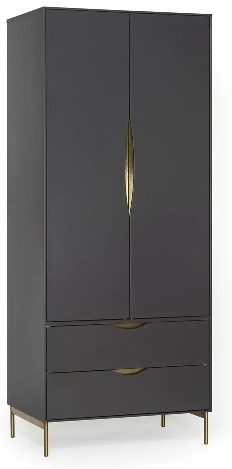 Sivá šatníková skriňa Woodman Kobe