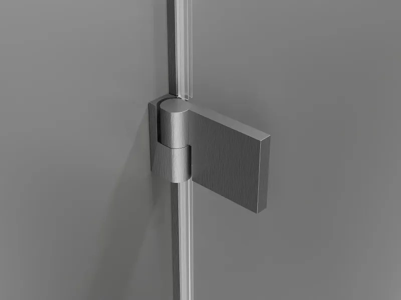 Mexen Lunar-B, pravostranný výklopný sprchový kút 95 x 80 cm, 8mm číre sklo, profil grafit brúsený, 832-095-080-66-00-P