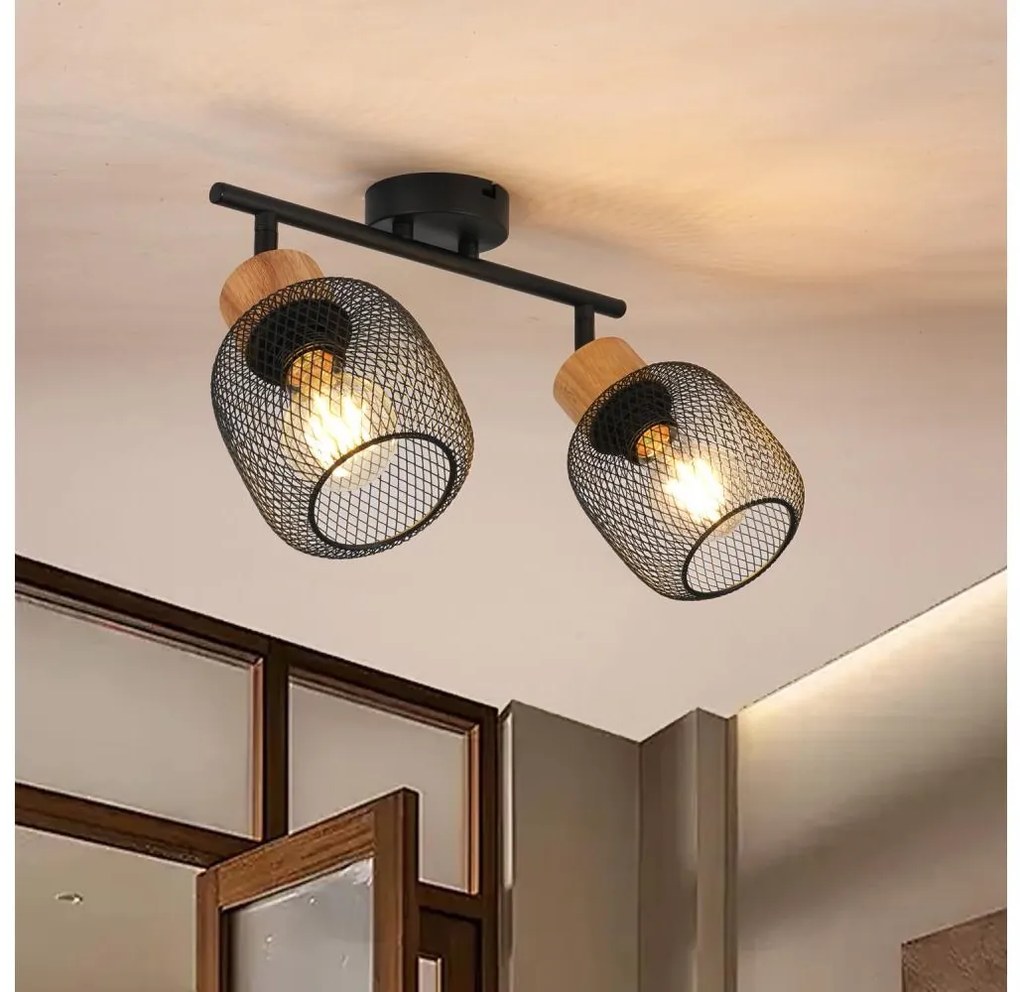 Brilagi - Bodové svietidlo BASKLITE 2xE27/15W/230V kaučukovník/čierna