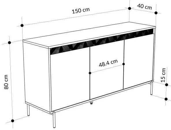 Komoda Houseland Mott 150 cm pieskovec