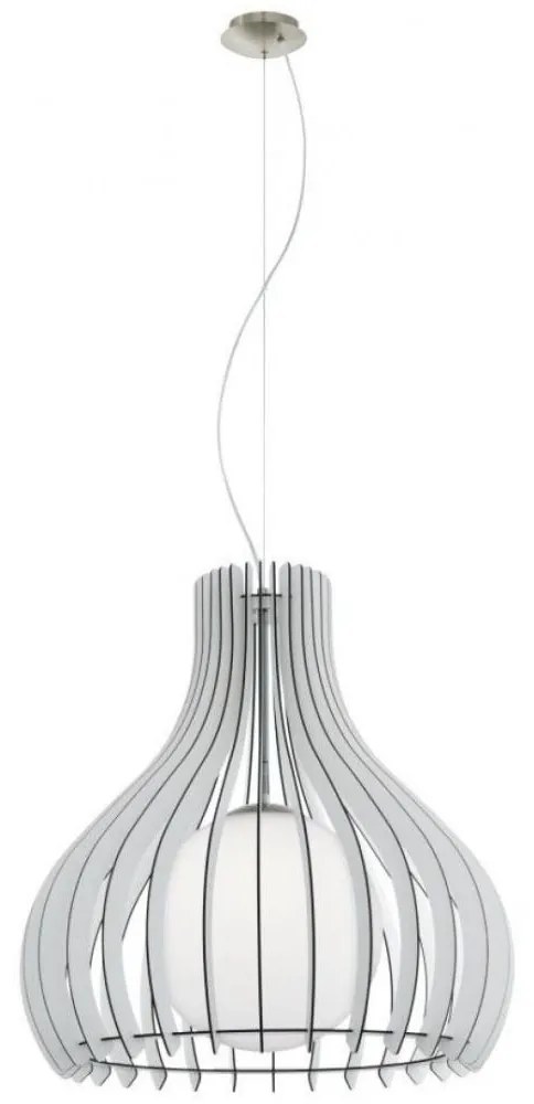 Eglo 61716 - Luster na lanku TINDORI 1xE27/60W/230V pr. 60 cm biela EG61716