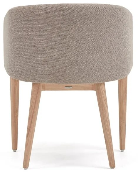 Béžové čalúnené jedálenské kreslo s podrúčkami Harlan – Kave Home