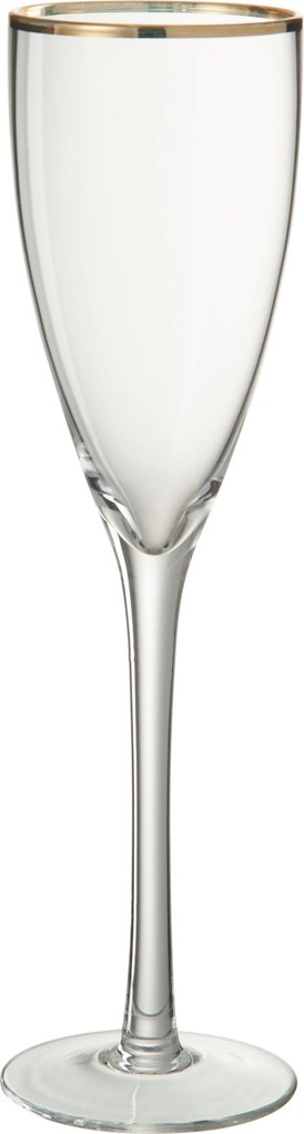 Pohárik na sekt so zlatým okrajom - 6,5 * 6,5 * 25 cm