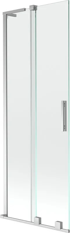 Mexen Velar L vaňová zástena rozkládacia s 2 krídlami 75 x 150 cm, transparentná, chróm - 896-075-003-01-01
