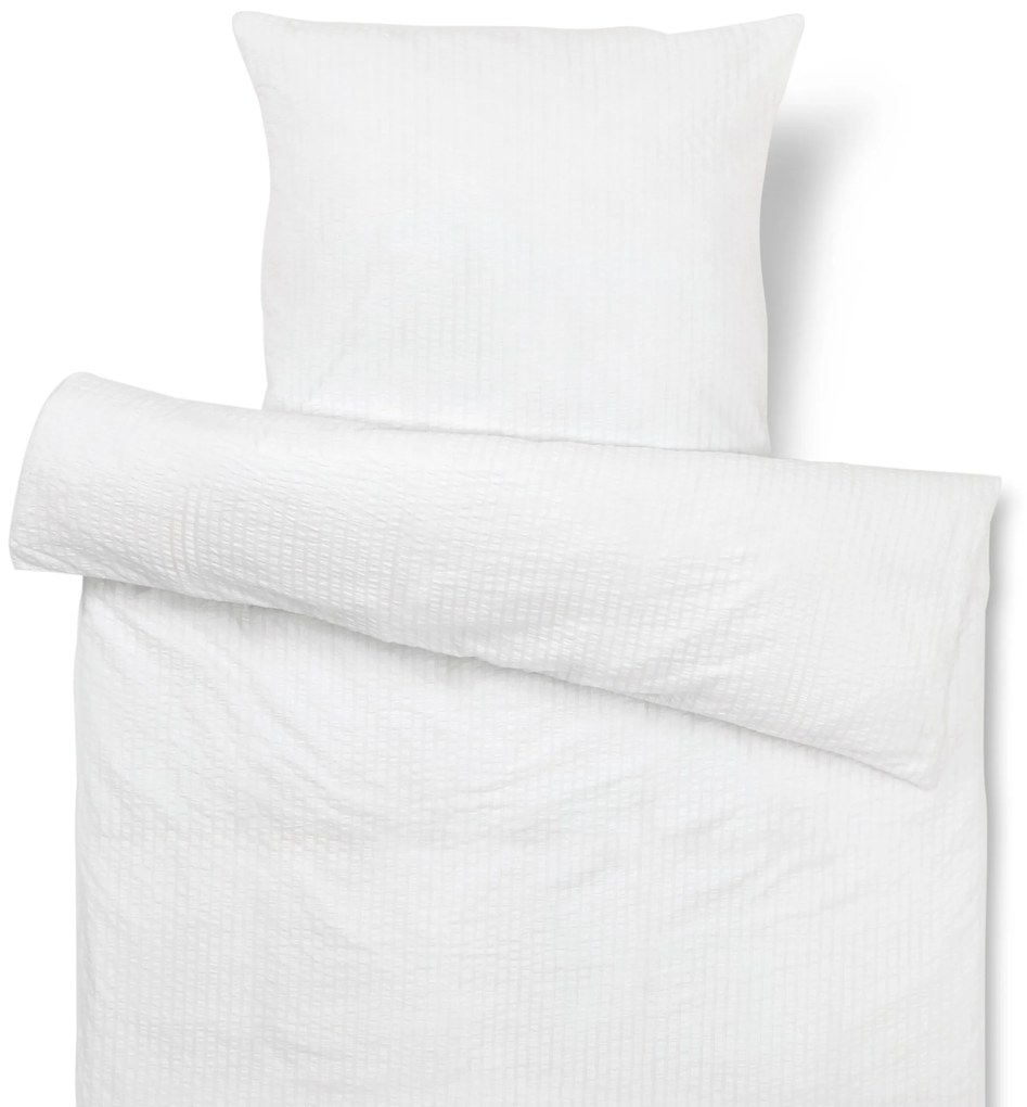 Krepová posteľná bielizeň, biela, štandardná veľkosť