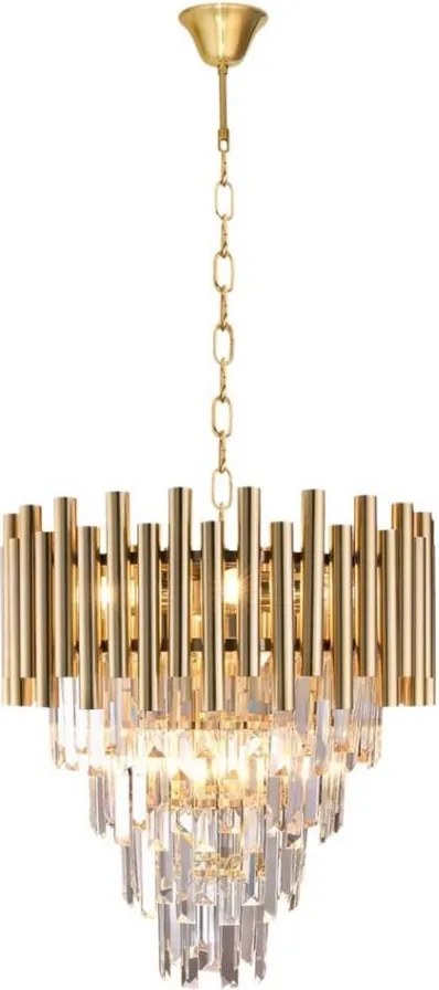 Krištáľový luster na reťazi MADISON 9xE14/40W/230V zlatá