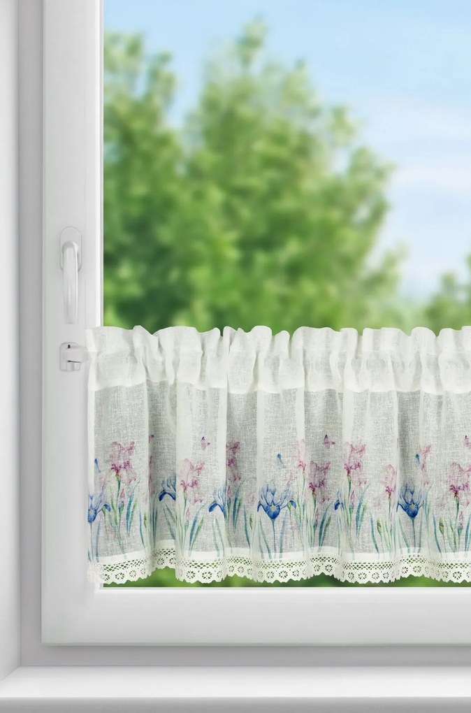 KRÁTKA ZÁCLONA NA PÁSKE DOLOREZ 150X30 CM KVETY
