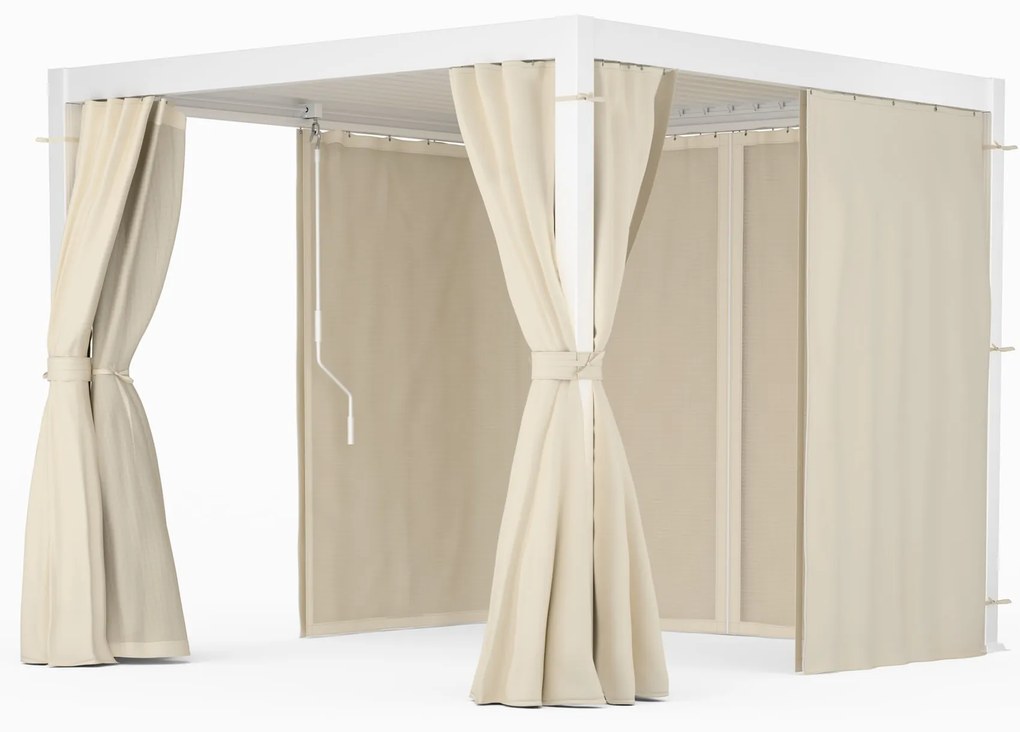LuminaHaven Pergola 3x3 so závesmi a moskytiérou