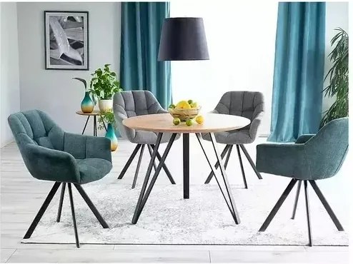 Jedálenský stôl Tetis 100 cm čierny/dub prírodný