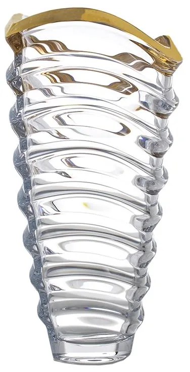 KRIŠTÁĽOVÁ VÁZA BOHEMIA PRESTIGE WAVE GOLD 340MM