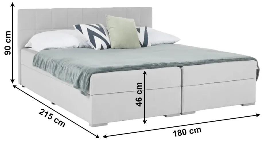 Manželská posteľ Boxspring 180 cm Ferrati (sivohnedá). Vlastná spoľahlivá doprava až k Vám domov. 1016099