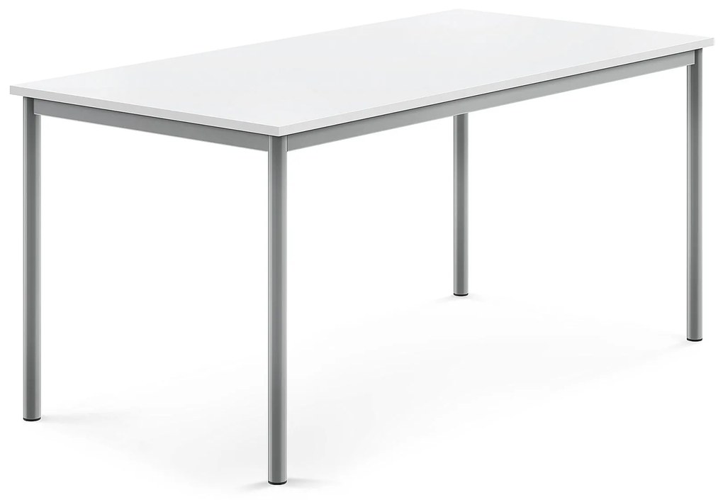 Stôl BORÅS, 1600x800x720 mm, laminát - biela, strieborná