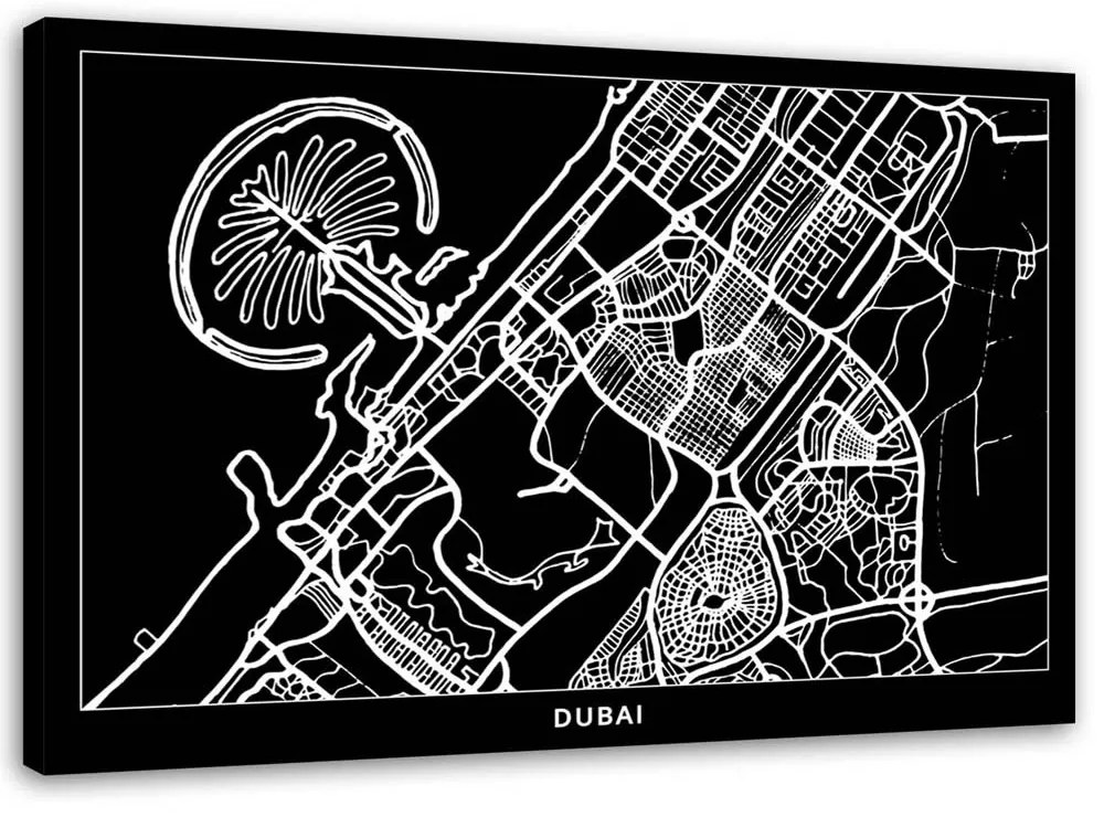 Gario Obraz na plátne Plán mesta Dubaj Rozmery: 60 x 40 cm