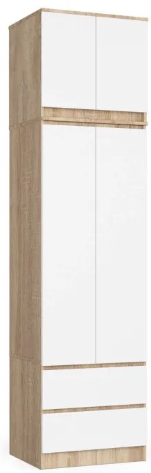 Skriňa s nadstavcom S 60 cm 2D 2SZ CLP dub sonoma / biela