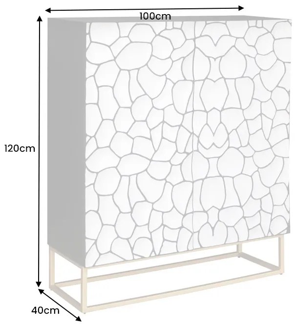 Dizajnová vysoká komoda Ladarius 120 cm hnedé mango