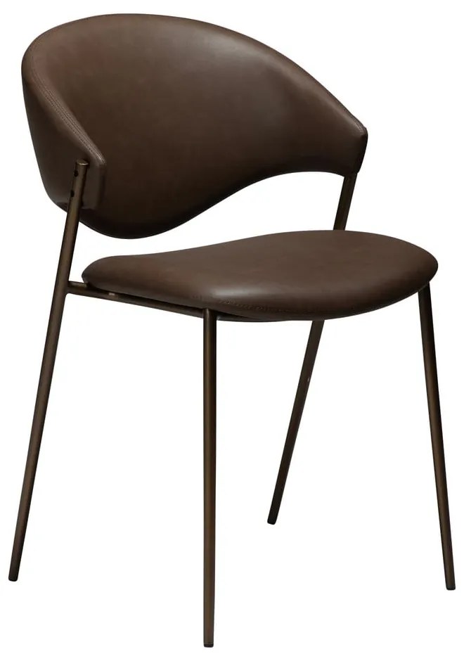 Tmavohnedá jedálenská stolička z imitácie kože Zone – DAN-FORM Denmark