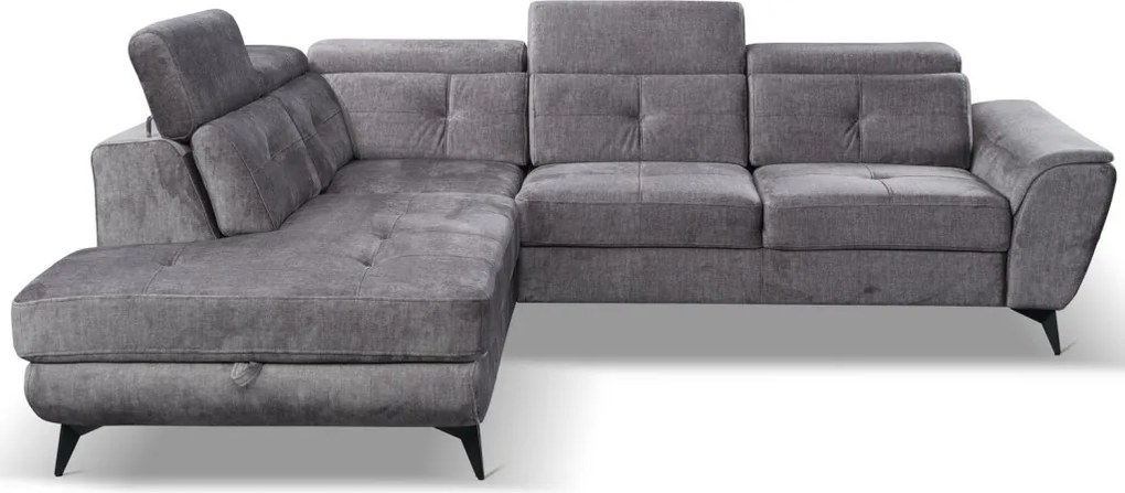 Rohová sedacia súprava Sergio, dymovo šedá látka, ľavý roh