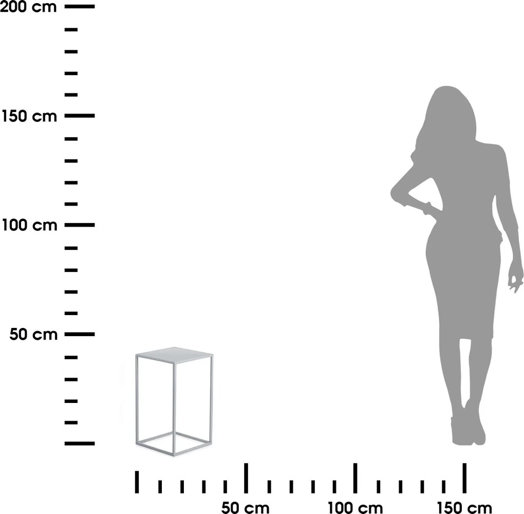 STOJAN NA KVETINÁČ SIMPLE 40X24X24 CM SIVÁ