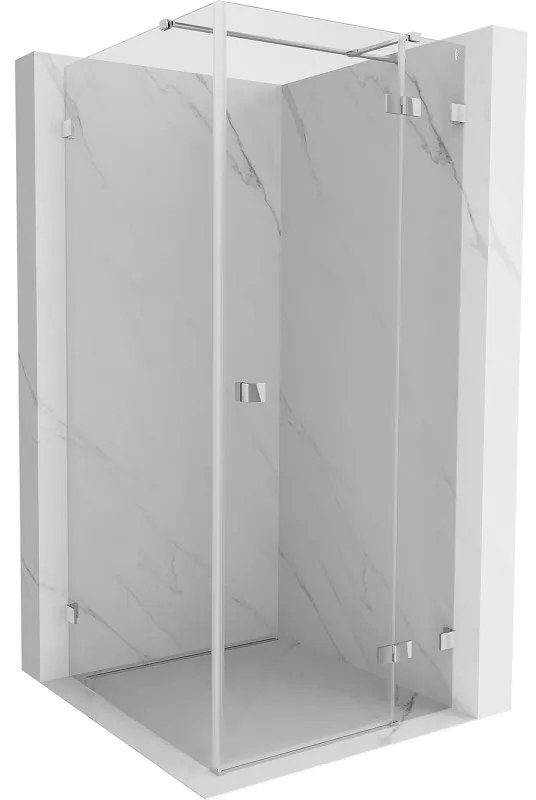 Mexen Lunar T, výklopný sprchový kút pravý 120 x 120 cm, 8mm číre sklo, chrómový profil, 834T-120-120-01-00-P