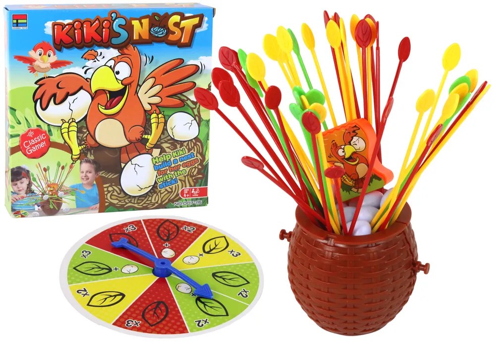 LEAN TOYS Arkádová rodinná hra - Postavte si kuracie hniezdo s palicami