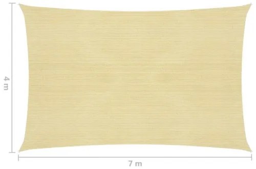 vidaXL Tieniaca plachta 160 g/m², béžová 4x7 m, HDPE-