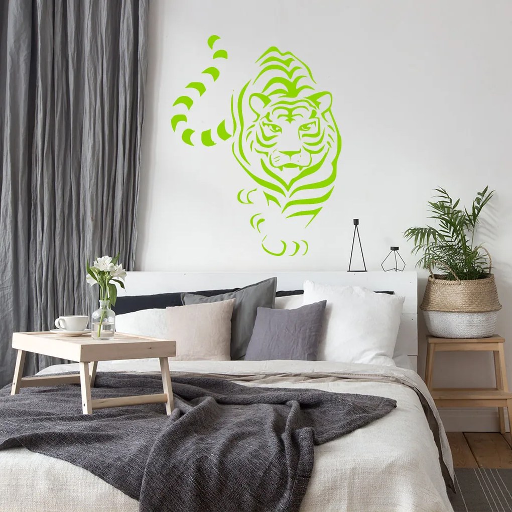 Veselá Stena Samolepka Tiger indický Farba: modrá, Veľkosť: 100 x 77 cm