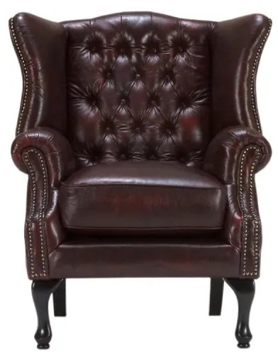 furniture-nabytek.cz - Kreslo ušák Chesterfield Pittsfield z pravej kože, červené