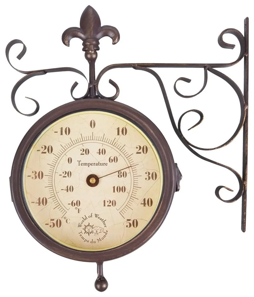 Nástenné hodiny s teplomerom Esschert Design Rustic