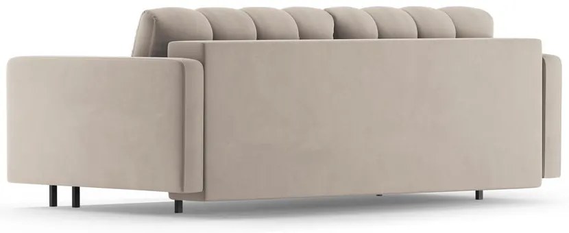Béžová zamatová rozkladacia/s úložným priestorom pohovka 222 cm Bali – Cosmopolitan Design