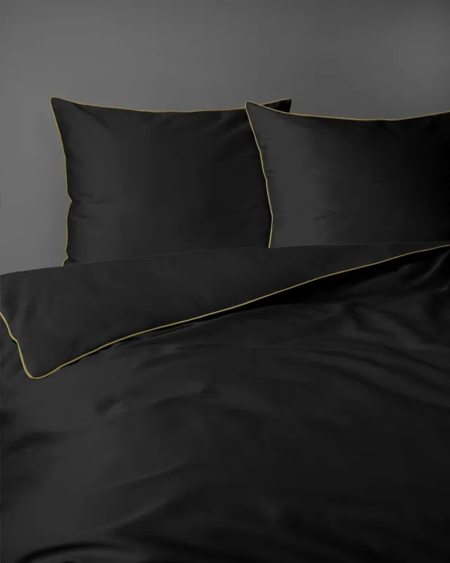 Detexpol Povlečení jednobarevní Pure Collection 100% mako satén černá 140x200, 70x80 cm