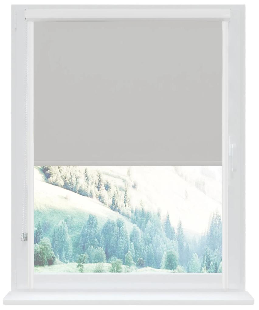 Dekodum Klasická mini roleta v bielej kazete, farba látky Oceľ Šířka (cm): 64, Dĺžka (cm): 150, Strana mechanizmu: Práva