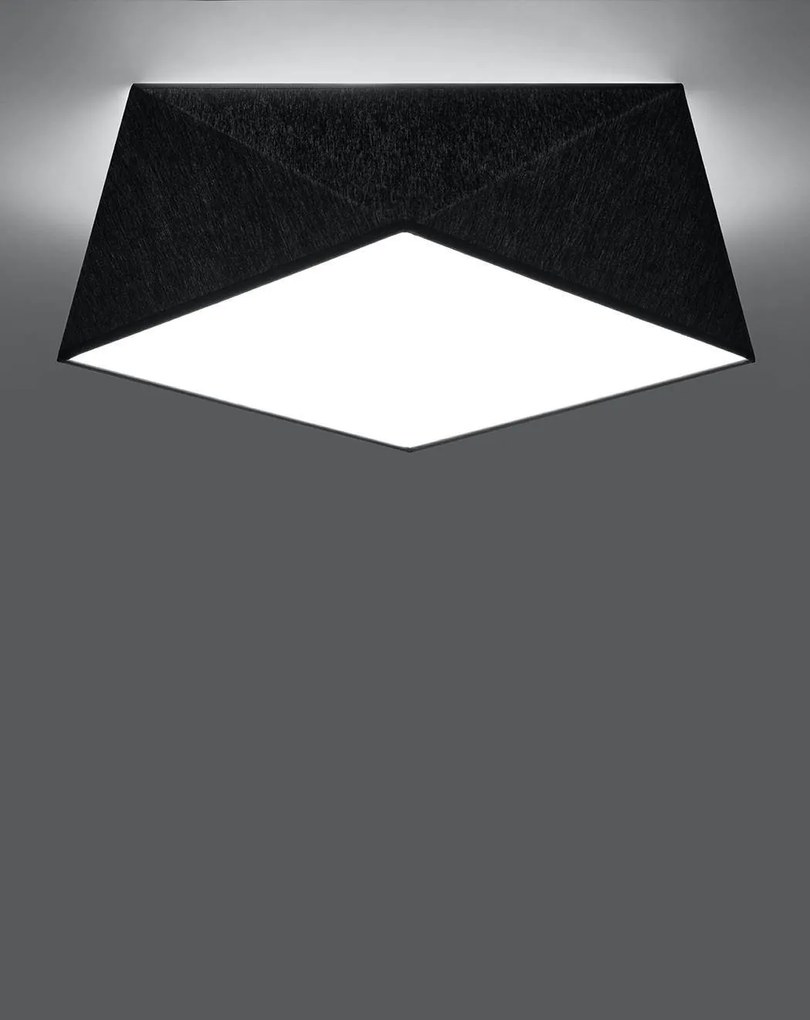 Stropné svietidlo Hexa, 1x čierne plastové tienidlo, (biely plast), (35 cm)