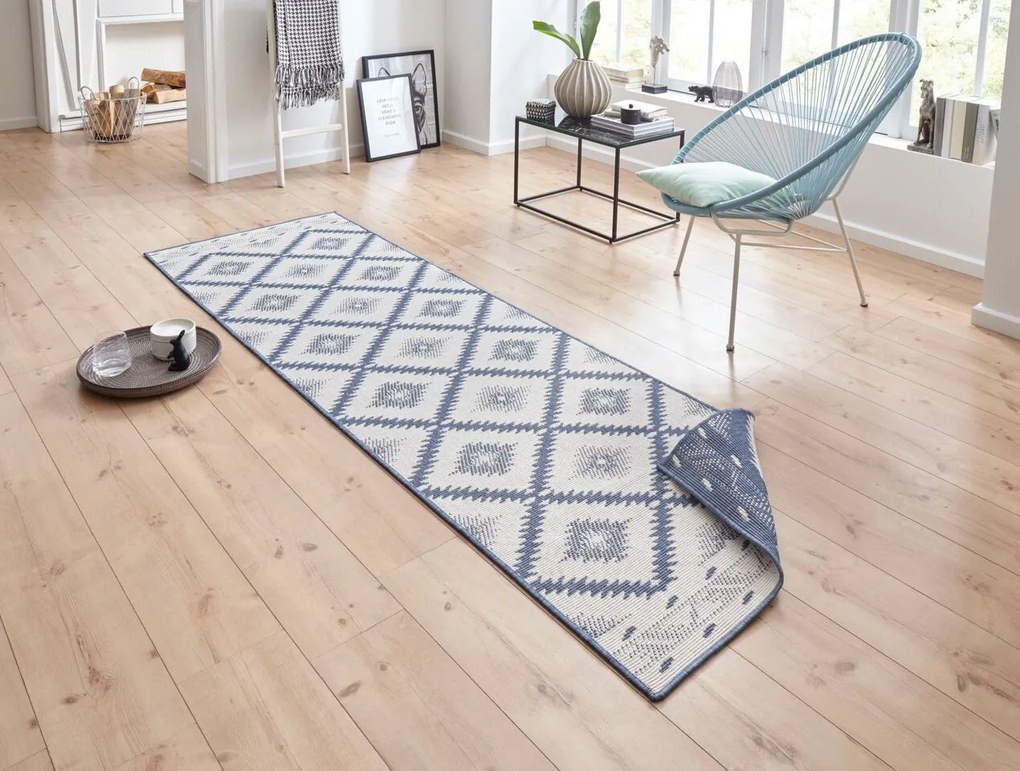NORTHRUGS - Hanse Home koberce Kusový koberec Twin Supreme 103430 Malibu blue creme – na von aj na doma - 120x170 cm