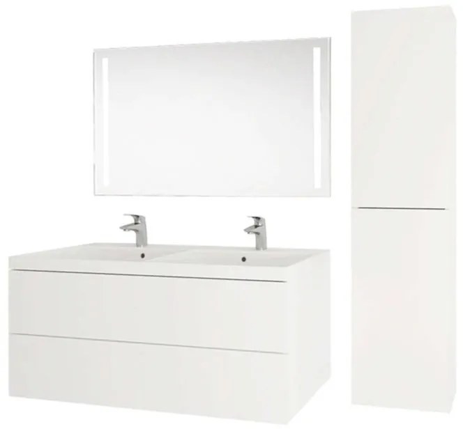 Mereo, Aira, kúpeľňová skrinka s keramickým umývadlom 121x47x55 cm, biela, MER-CN713