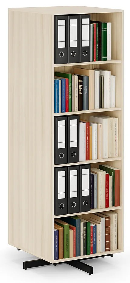 Otočný regál, 680×680×1932 mm, 2x 5 políc, dub prírodný