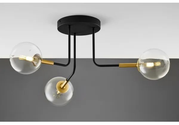 Jupiter 2039 - Luster na tyči BURANO 3xG9/10W/230V čierna/zlatá/číra