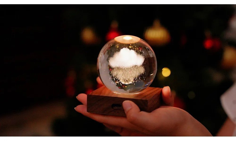 Tmavohnedá svetelná dekorácia na USB Amber – Gingko