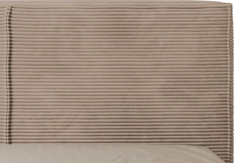 Posteľ Inez 180x200 cm, svetlo hnedá štrukturovaná látka