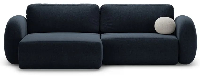 Tmavomodrá ženilková rozkladacia/s úložným priestorom rohová pohovka Tonale – Cosmopolitan Design