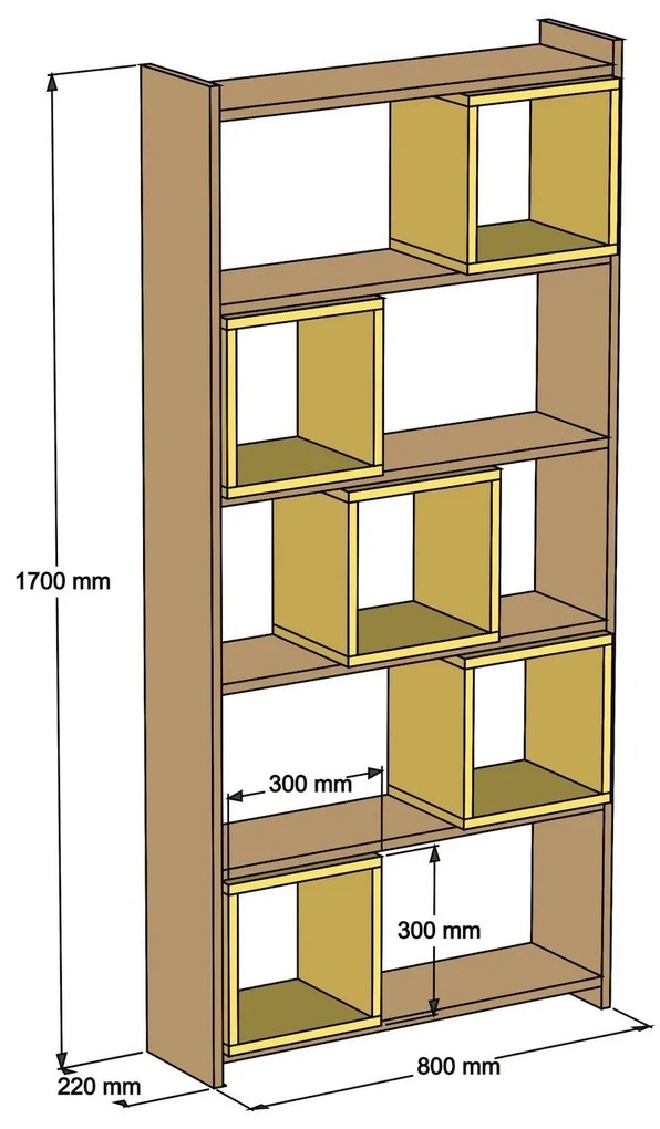 Regál Blanchet (Orech + Modrá). Vlastná spoľahlivá doprava až k Vám domov. 1071839