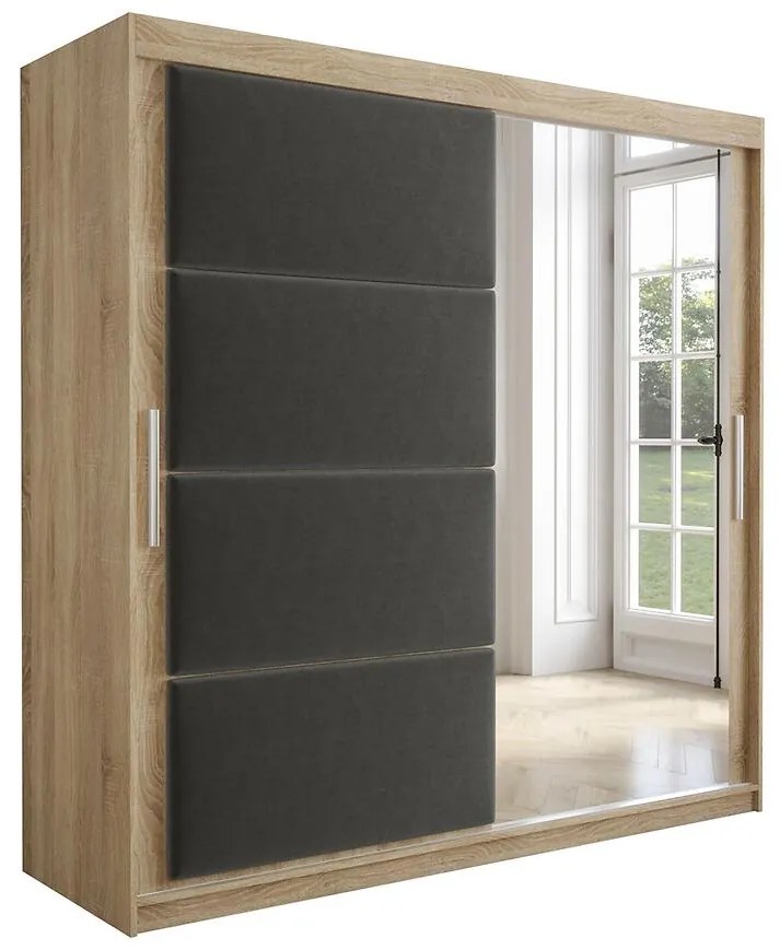 Skriňa Tapi 200 Dub Sonoma/Šedá