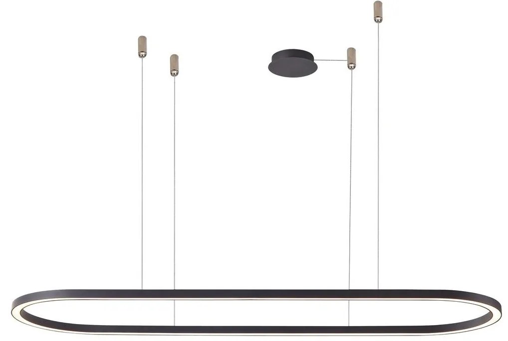 Azzardo AZ5057 - LED Stmievateľný luster na lanku ELENA LED/60W/230V 150 cm čierna AZ5057