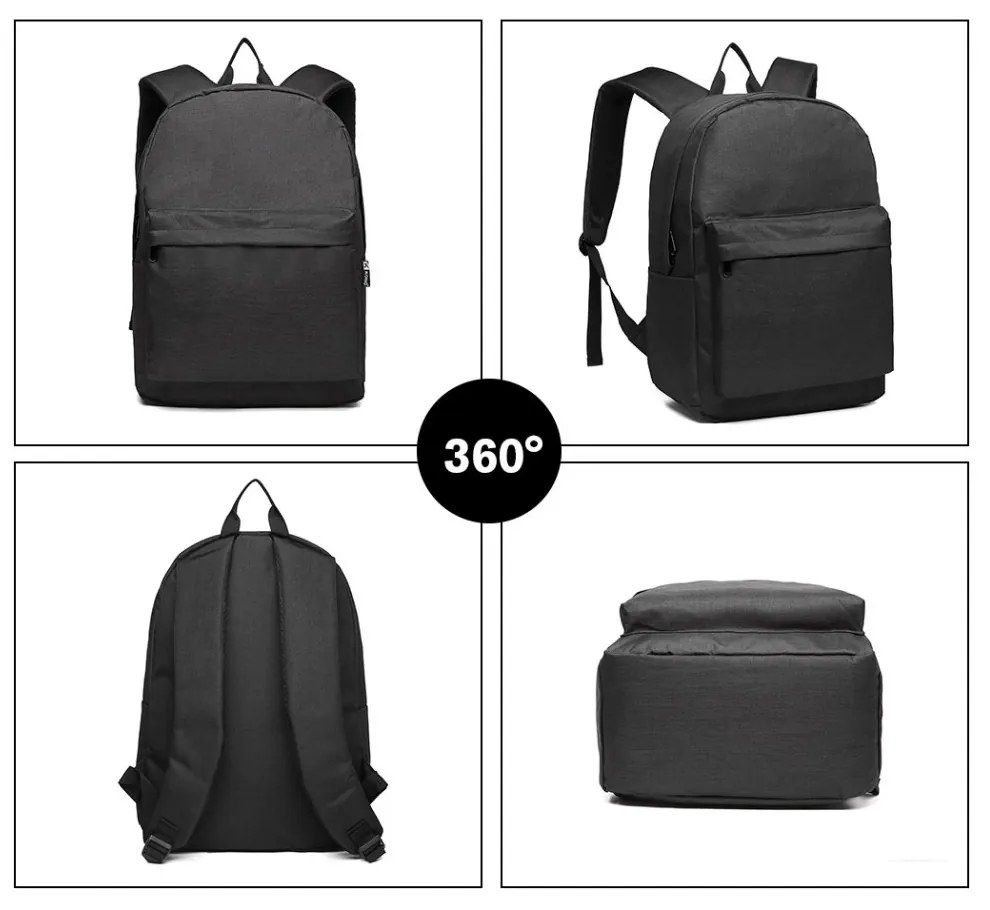 Konofactory Čierny ľahký batoh do školy "Basic" 12L