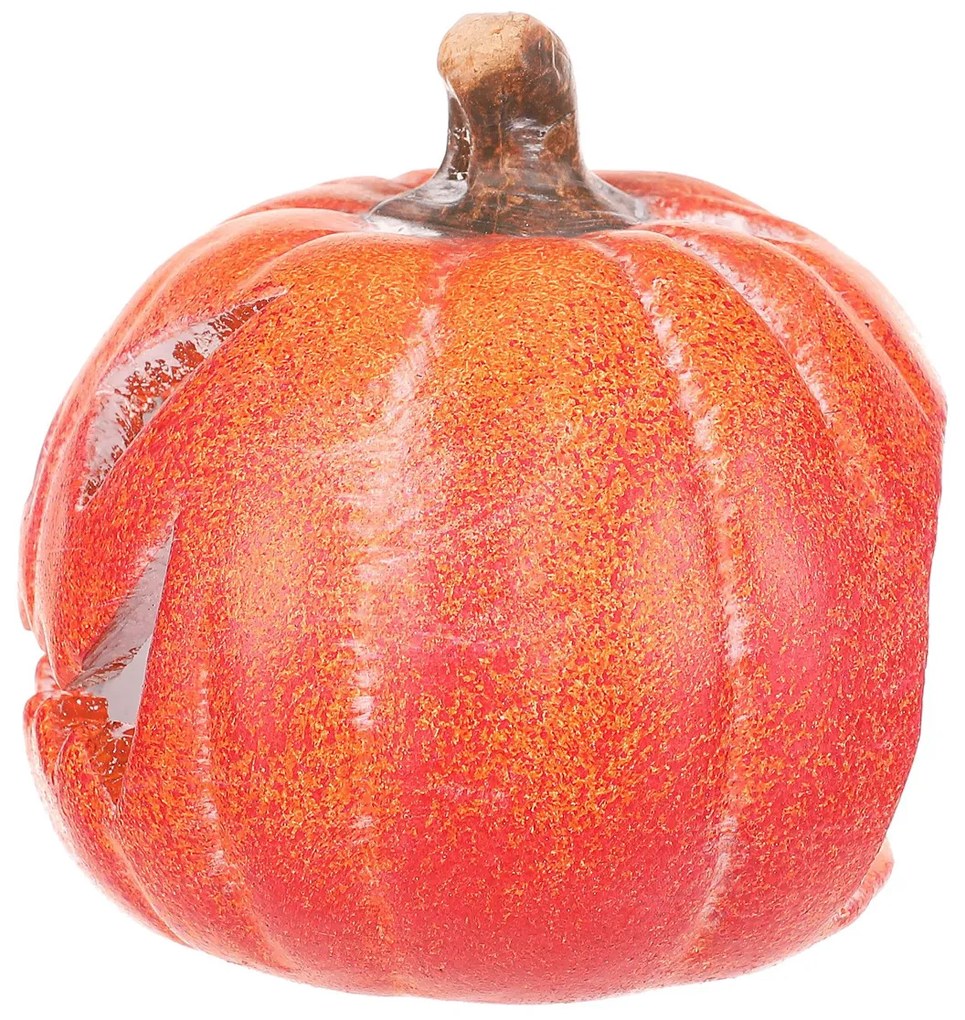 Svietnik Tekvička s tvárou malá oranžová, keramika, pr. 10 cm, pr. 10 cm