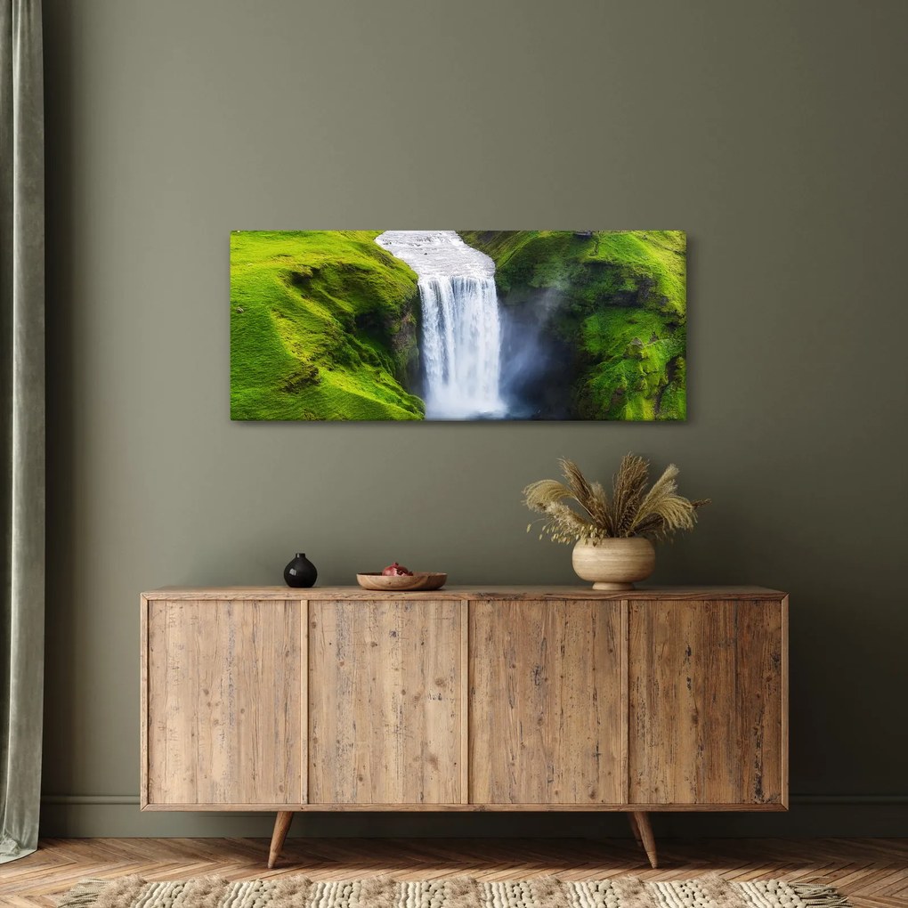Obraz - Vodopád Skogafoss (120x50 cm)